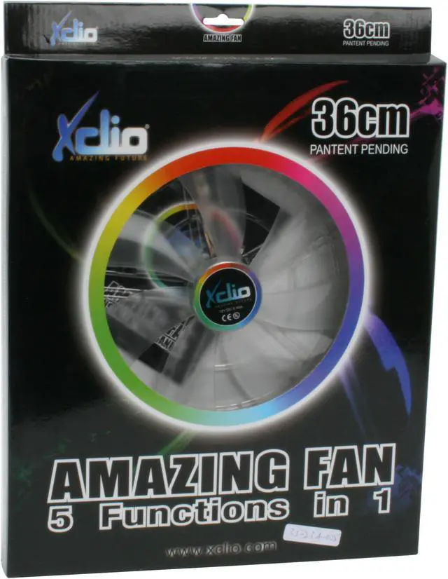 Alt view image 7 of 7 - XCLIO Amazing Fan - 36cm 360mm Red, Blue, Green & Random LED Case cooler