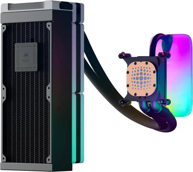 Alt view image 3 of 7 - HYTE THICC Q60 - 240mm AIO CPU Liquid Cooler With 5" Ultraslim IPS Display - Powered By Nexus Link - White/Black