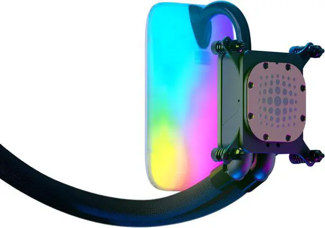 Alt view image 5 of 7 - HYTE THICC Q60 - 240mm AIO CPU Liquid Cooler With 5" Ultraslim IPS Display - Powered By Nexus Link - White/Black
