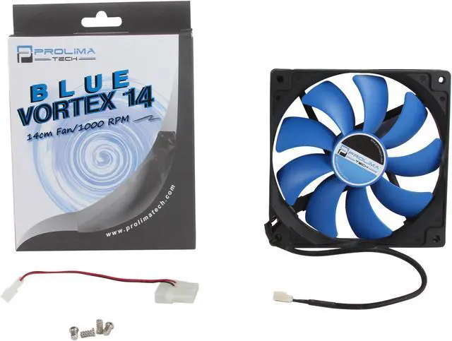 Alt view image 4 of 4 - Prolimatech PRO-BV14 140mm Blue Vortex 14 Case Cooler