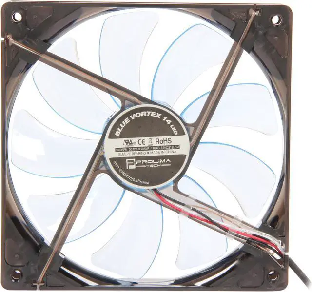 Alt view image 4 of 5 - Prolimatech PRO-BV14LED 140mm Blue LED Case Fan