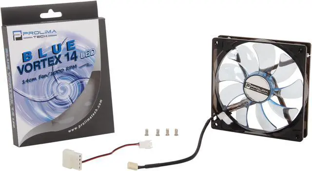 Alt view image 5 of 5 - Prolimatech PRO-BV14LED 140mm Blue LED Case Fan