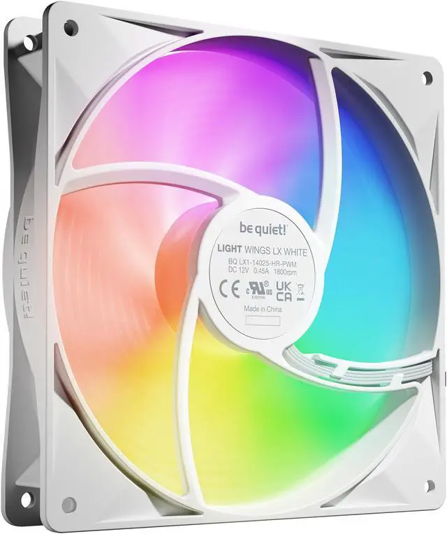 Alt view image 3 of 4 - be quiet! Light Wings LX 140mm PWM high-speed White BL131 140mm ARGB LED Case Fan - Triple Pack