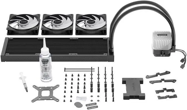 Alt view image 2 of 7 - be quiet! Light Loop 360mm Black CPU liquid cooler for heavily overclocked systems, 3x Light Wings LX 120mm PWM high-speed ARGB fan, Stylish ARGB cooling block, extreme high cooling performance BW022