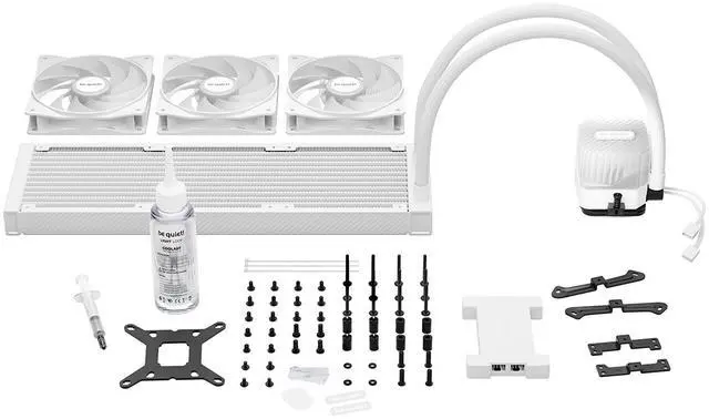 Alt view image 2 of 6 - be quiet! Light Loop 360mm White CPU liquid cooler for heavily overclocked systems, 3x Light Wings LX 120mm PWM high-speed ARGB fan, Stylish ARGB cooling block, extreme high cooling performance BW023