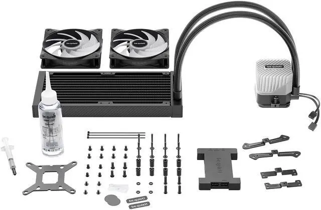 Alt view image 2 of 7 - be quiet! Light Loop 240mm Black CPU liquid cooler for heavily overclocked systems, 2x Light Wings LX 120mm PWM high-speed ARGB fan, Stylish ARGB cooling block, ARGB-PWM-Hub BW020