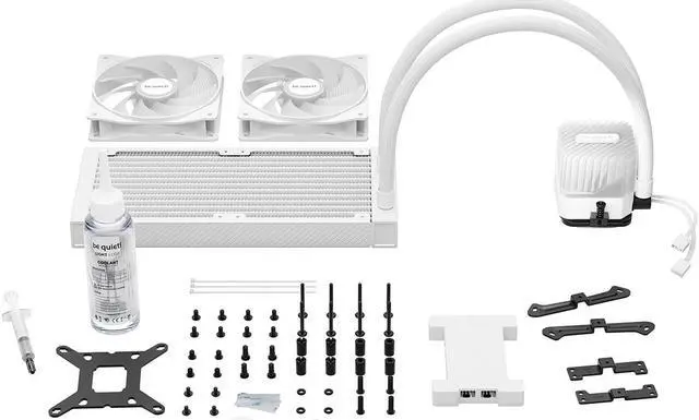 Alt view image 2 of 7 - be quiet! Light Loop 240mm White CPU liquid cooler for heavily overclocked systems, 2x Light Wings LX 120mm PWM high-speed White ARGB fan, Stylish ARGB cooling block, ARGB-PWM-Hub BW021