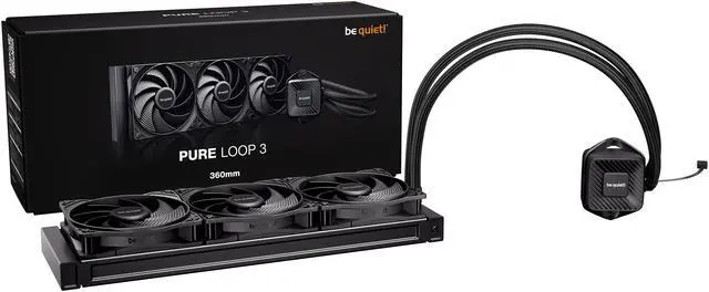 Alt view image 4 of 5 - bequiet! PURE LOOP 3 360mm Black CPU liquid cooler for heavily overclocked systems, 3x Pure Wings 3 PWM high-speed fans, Daisy chained PWM fans, PWM pump features 6-pole motor with 3 phases BW029