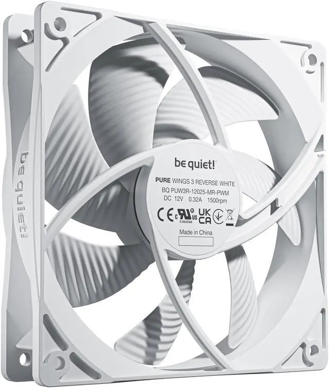 Alt view image 2 of 3 - be quiet! Pure Wings 3 120mm PWM Reverse White Triple-Pack