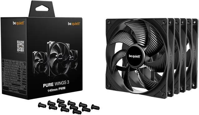 Alt view image 3 of 3 - be quiet! Pure Wings 3 140mm Quiet PWM High-Speed Case Fan | Speed-regulating Closed Loop Motor| Extraordinary Air Pressure | BL139
