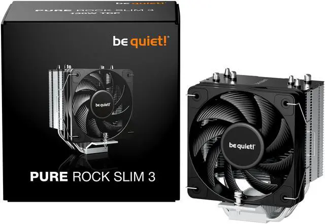 Alt view image 5 of 6 - be quiet! Pure Rock Slim 3, CPU Cooler, 130 W TDP, 100 mm PWM be quiet! Fan, 3 Heatpipes, Asymmetric Design, Slim Tower