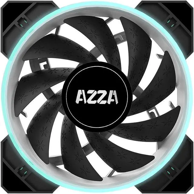 Alt view image 2 of 5 - AZZA HURRICANE RGB Fan(7-color) w/ RF controller, FNAZ-12RGB-B-232, Black. (3-Pack).