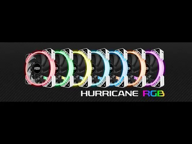 Alt view image 3 of 5 - AZZA HURRICANE RGB Fan(7-color) LITE+RF controller, FNAZ-12RGB-W-232, White. (3-Pack).