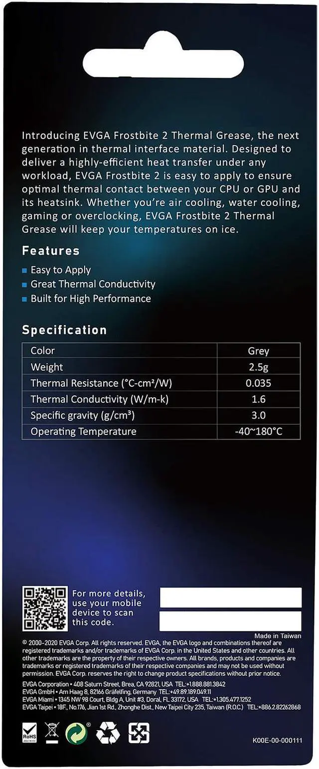 Alt view image 3 of 3 - EVGA Frostbite 2 Thermal Grease, 400-TG-TM01-BR