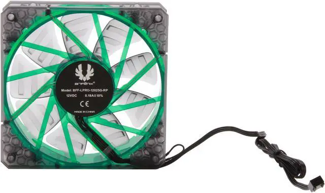 Alt view image 4 of 5 - BitFenix Spectre Pro LED Green 120mm Case Fan