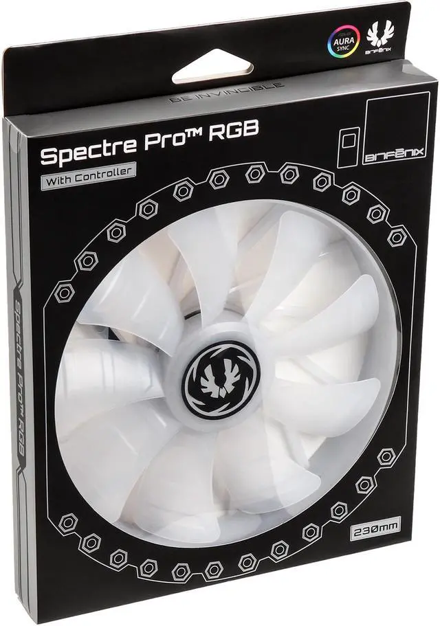 Alt view image 7 of 7 - BitFenix Spectre Pro RGB LED 230mm Case Fan With Controller