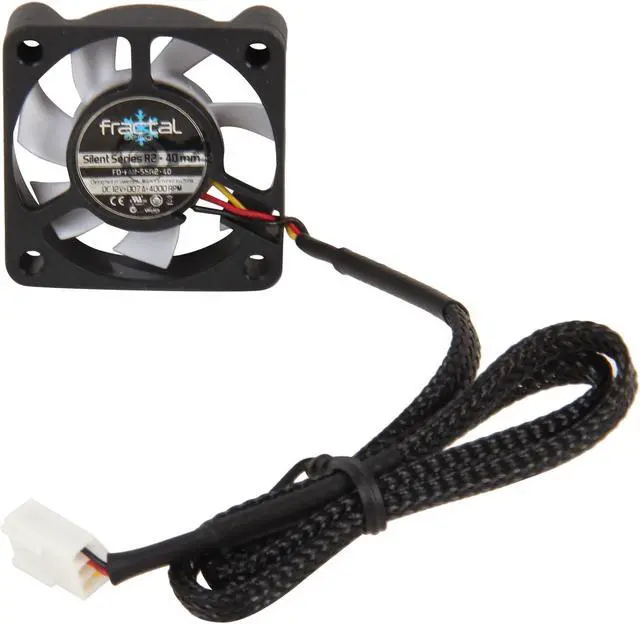 Alt view image 4 of 5 - Fractal Design Silent Series R2 40mm Silence Optimized Hydraulic Bearing Black/White Computer Case Fan
