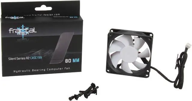 Alt view image 5 of 5 - Fractal Design Silent Series R2 Black/White Silence-Optimized 80mm Case Fan