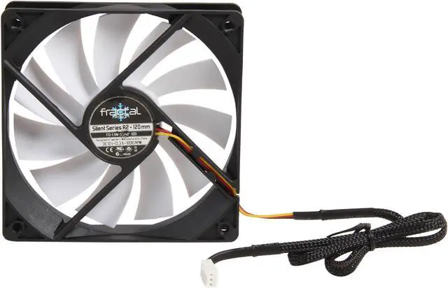 Alt view image 4 of 5 - Fractal Design Silent Series R2 120mm Silence Optimized Hydraulic Bearing Black/White Computer Case Fan