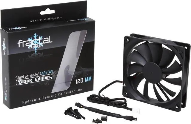 Alt view image 5 of 5 - Fractal Design Silent Series R2 120mm Silence Optimized Hydraulic Bearing Black Edition Computer Case Fan