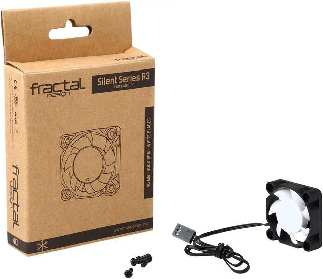 Alt view image 6 of 5 - Fractal Design Silent Series R3 40mm Silence Optimized Rifle Bearing Black/White Computer Case Fan