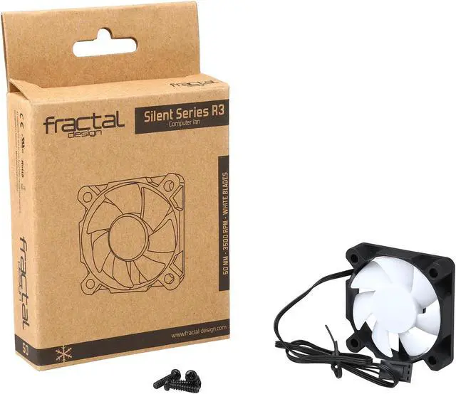 Alt view image 5 of 5 - Fractal Design Silent Series R3 50mm Silence Optimized Rifle Bearing Black/White Computer Case Fan