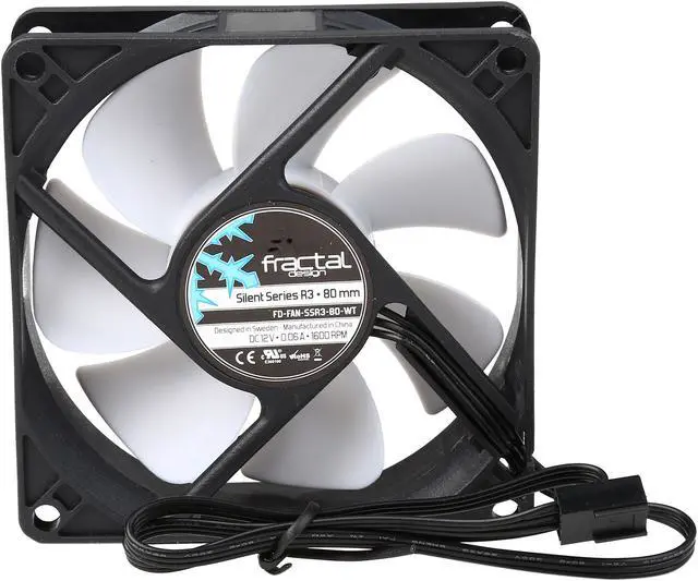 Alt view image 4 of 5 - Fractal Design Silent Series R3 80mm Silence Optimized Rifle Bearing Black/White Computer Case Fan