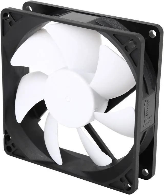 Alt view image 2 of 5 - Fractal Design Silent Series R3 92mm Silence Optimized Rifle Bearing Black/White Computer Case Fan