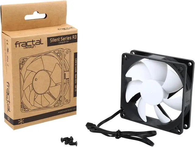 Alt view image 5 of 5 - Fractal Design Silent Series R3 92mm Silence Optimized Rifle Bearing Black/White Computer Case Fan