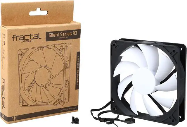 Alt view image 5 of 5 - Fractal Design Silent Series R3 120mm Silence Optimized Rifle Bearing Black/White Computer Case Fan