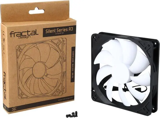 Alt view image 5 of 5 - Fractal Design Silent Series R3 140mm Silence Optimized Rifle Bearing Black/White Computer Case Fan