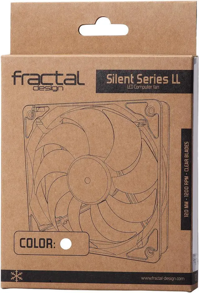 Alt view image 6 of 6 - Fractal Design Silent Series LL 120mm Sleeve Bearing Black/Clear with White LED Computer Case Fan
