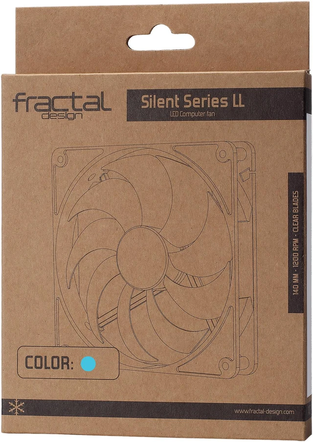 Alt view image 6 of 6 - Fractal Design Silent Series LL 140mm Sleeve Bearing Black/Clear with Blue LED Computer Case Fan