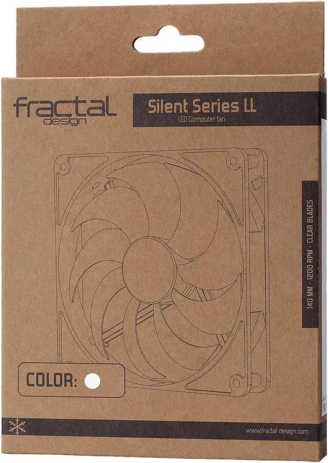 Alt view image 6 of 6 - Fractal Design Silent Series LL 140mm Sleeve Bearing Black/Clear with White LED Computer Case Fan