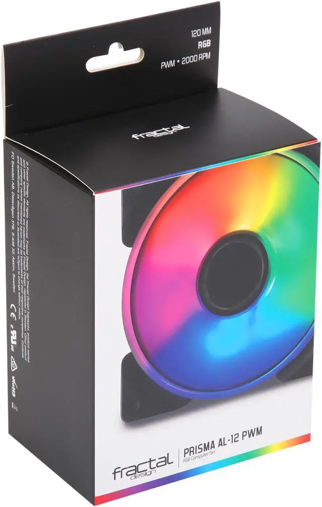 Alt view image 17 of 17 - Fractal Design Prisma AL-12 PWM 120mm Addressable RGB LED Long Life Sleeve Bearing Computer Case Fan 3-Pack