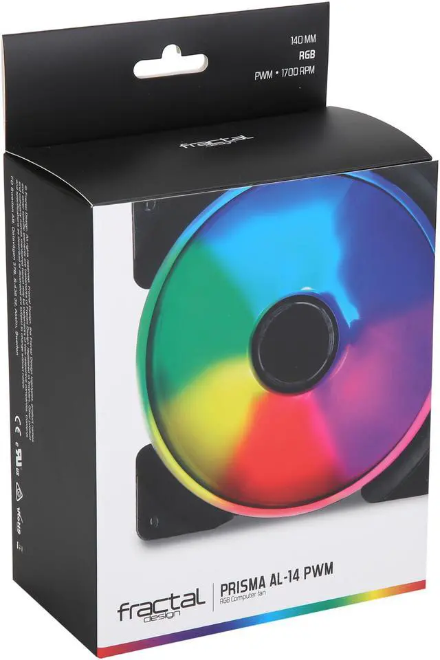 Alt view image 17 of 17 - Fractal Design Prisma AL-14 PWM 140mm Addressable RGB LED Long Life Sleeve Bearing Computer Case Fan 3-Pack