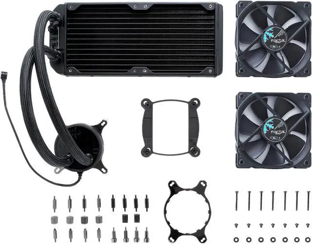Alt view image 14 of 15 - Fractal Design Celsius S24 Blackout 240mm Silent High Performance Slim Expandable All-In-One CPU Liquid / Water Cooler, LGA 1700 Ready / AM5 Compatible