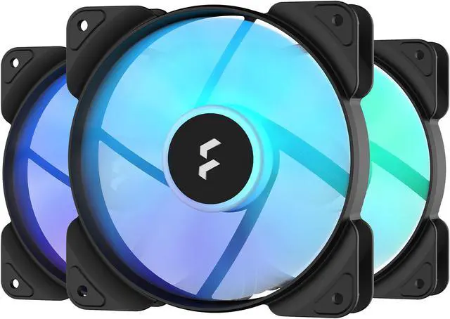 Alt view image 5 of 6 - Fractal Design Aspect 12 RGB 120 mm PWM Wide 500-2000 RPM Range Black Frame 3-pack Computer Case Fan