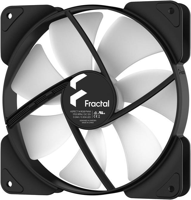 Alt view image 4 of 6 - Fractal Design Aspect 14 RGB 140 mm PWM Wide 500-1700 RPM Range Black Frame 3-pack Computer Case Fan