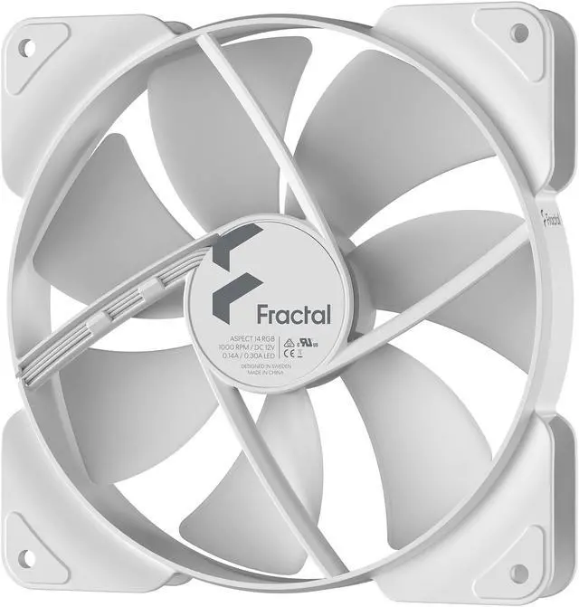 Alt view image 4 of 5 - Fractal Design Aspect 14 RGB 140 mm 1000 RPM White Frame Computer Case Fan