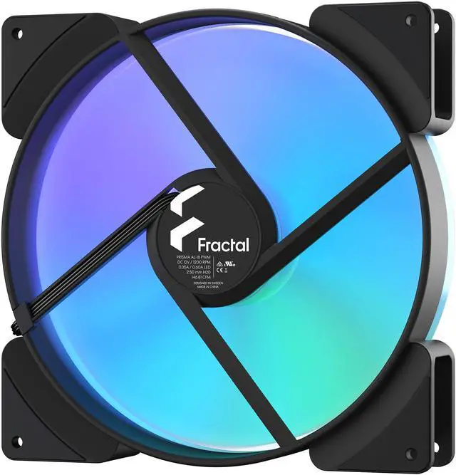Alt view image 6 of 10 - Fractal Design Prisma AL-18 PWM 180 mm Addressable RGB LED LLS Bearing Computer Case Fan (2-pack)