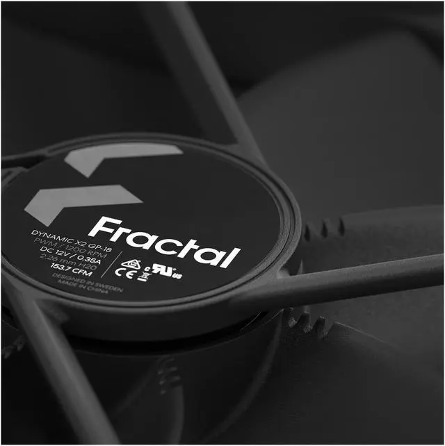 Alt view image 3 of 5 - Fractal Design Dynamic X2 PWM GP-18 180 mm High Durability LLS Bearing Black Edition Radiator Optimized Computer Case Fan