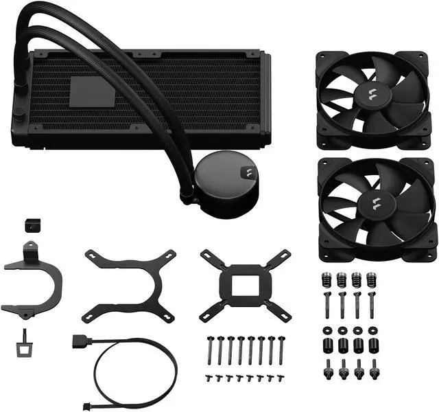 Alt view image 7 of 7 - Fractal Design Lumen S24 Aspect 12 PWM x2 AIO CPU Liquid/Water Cooler, LGA 1700 Compatible, LGA 1700 Ready / AM5 Compatible