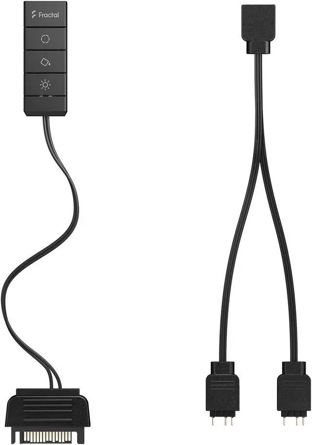 Alt view image 4 of 4 - Fractal Design Adjust 2 Manual ARGB Controller for Standard 5V ARGB LED Fans Strips and Devices, Chainable Y-Cable Adapter Included