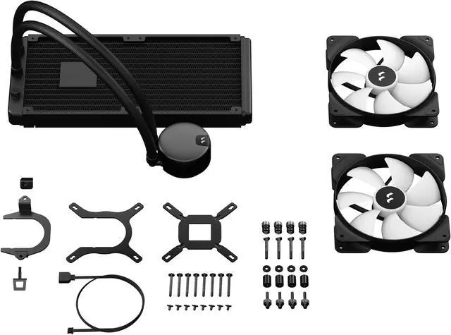 Alt view image 7 of 7 - Fractal Design Lumen S28 v2 RGB Aspect 14 RGB x2 AIO CPU Liquid/Water Cooler