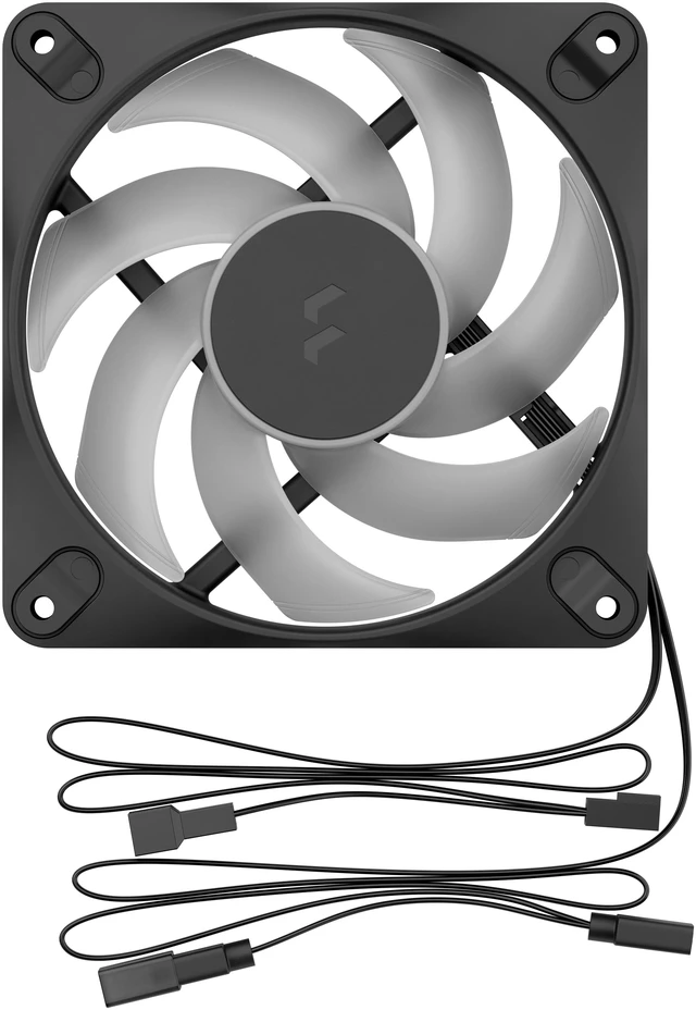 Alt view image 7 of 7 - Fractal Design Dynamic 3 120mm ARGB Black PWM Case Fan, High Durability Rifle Bearing, 7-Blade Swept Design, Daisy-Chain Cable, 350-2200 RPM
