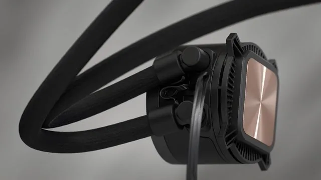 Alt view image 8 of 12 - Fractal Design Radius 360 Black 360mm AIO CPU Liquid Cooler (Copper Cold Plate, Ceramic-Bearing PWM Pump, Dynamic 3 Fans, Intel LGA 1700/1200/AM5/AM4)