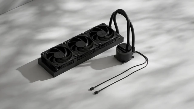 Alt view image 5 of 12 - Fractal Design Radius 360 Black 360mm AIO CPU Liquid Cooler (Copper Cold Plate, Ceramic-Bearing PWM Pump, Dynamic 3 Fans, Intel LGA 1700/1200/AM5/AM4)