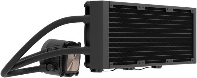 Alt view image 2 of 12 - Fractal Design Radius 360 Black 360mm AIO CPU Liquid Cooler (Copper Cold Plate, Ceramic-Bearing PWM Pump, Dynamic 3 Fans, Intel LGA 1700/1200/AM5/AM4)