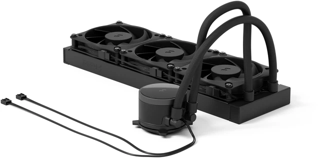Alt view image 11 of 12 - Fractal Design Radius 360 Black 360mm AIO CPU Liquid Cooler (Copper Cold Plate, Ceramic-Bearing PWM Pump, Dynamic 3 Fans, Intel LGA 1700/1200/AM5/AM4)